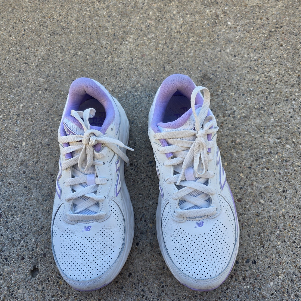 New Balance Fresh Foam Leather  Women's White and Purple Sneakers Size 9B - Picture 4 of 14